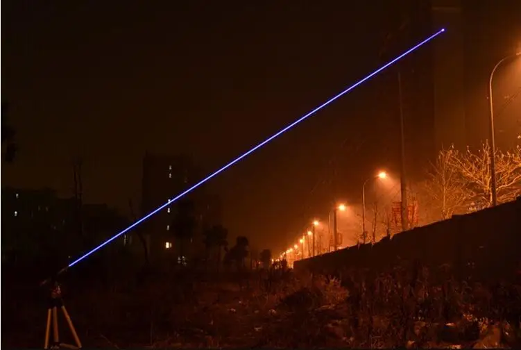 

200000m 450nm High Power Laser Pointer Blue Laser Beam Adjustable Focus Burn Paper Lit Cigarette Cutting Clothes+Caps+Charger