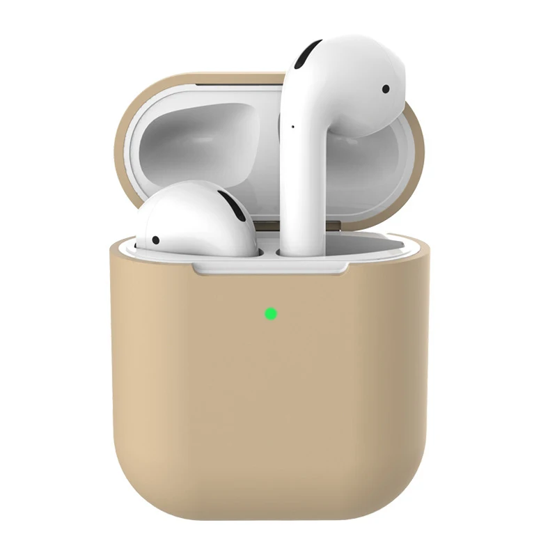 Силиконовый чехол для наушников Airpods, защитный чехол для наушников Airpods 2 1 Air pods - Цвет: Light Brown