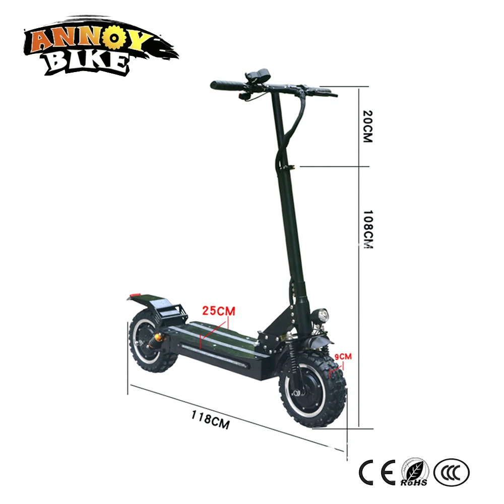 Ebike Электрический велосипед SUV Drouble Drive скутер 11 дюймов 60V3200W складной амортизатор дорожный Электрический скутер