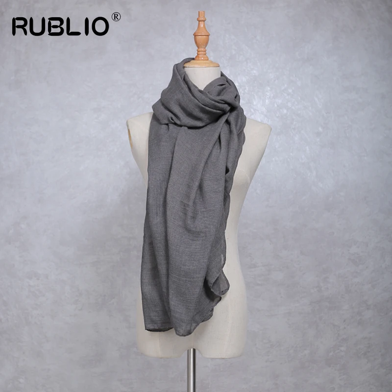 Rublio 2017 женские шарфы мягкая сплошной хиджабы длинную голову шарф двусторонний