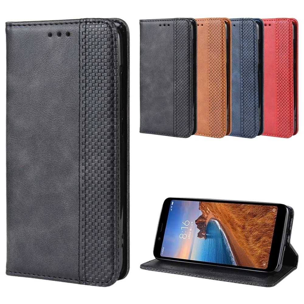 Роскошный тонкий кожаный чехол-книжка в стиле ретро для Xiaomi Redmi 7A чехол-кошелек с