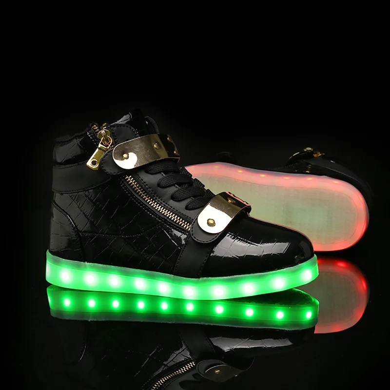 LED Light Children USB Charger Shoes Boys &amp Girls Casual Sneakers Kids Adult Lace Up | Детская одежда и обувь