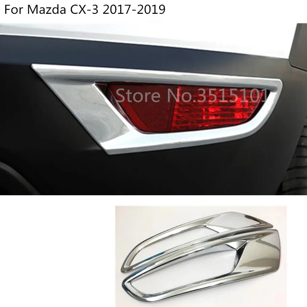 

CAR REAR BACK FOG LIGHT LAMP DETECTOR FRAME STICK STYLING ABS CHROME COVER TRIM PART 2PCS FOR MAZDA CX-3 CX3 2017 2018 2019 2020