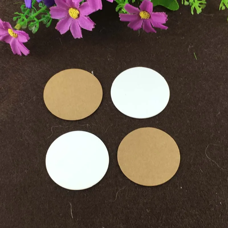 

100Pcs White Brown Round Shape Paper Card Tags for Jewelry Boxes Festival Gifts Packaging Notes Hang Tags Accept Custom Logo