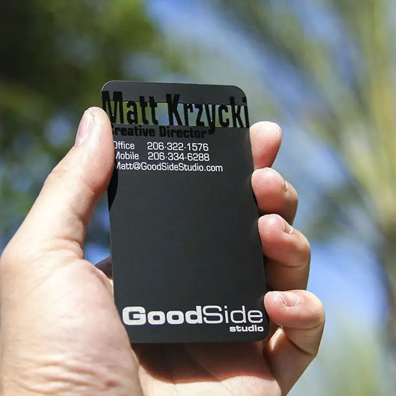 Ceny Głupi Czarny Metalowy Na Kartę Czarny Metalowy Wizytownik Kreatywna Produkcja Wysokiej Jakości Metalowa Wizytówka