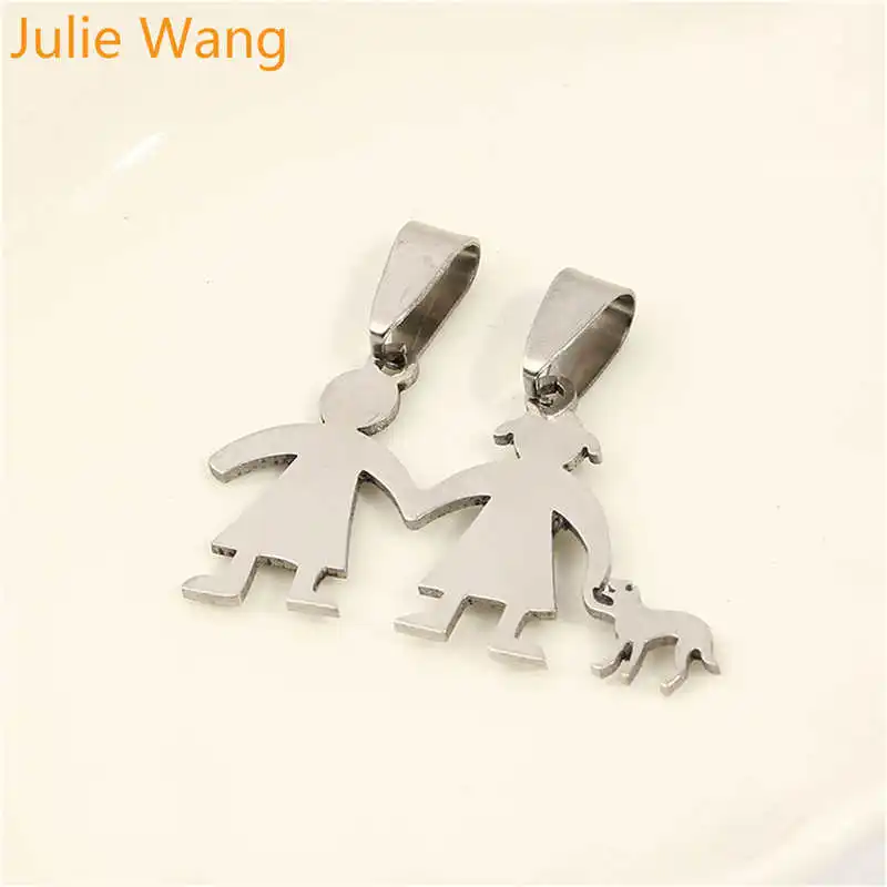 Семейные Подвески Julie Wang из нержавеющей стали для папы мамы и ребенка ручная