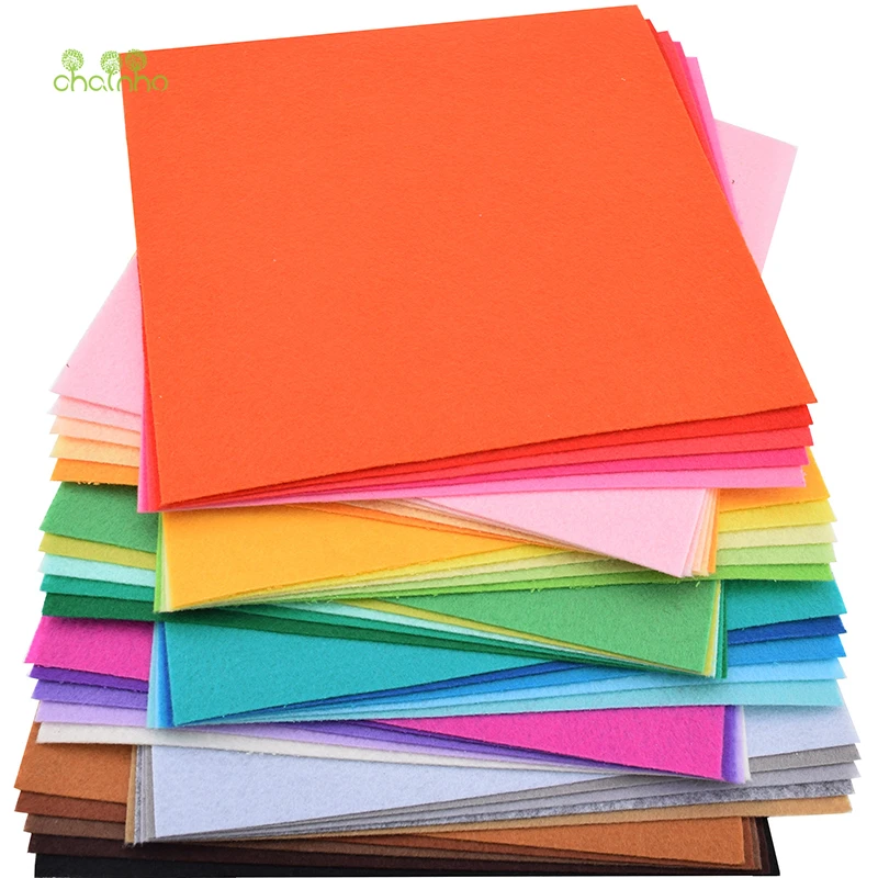 Chainho-tela de fieltro de 1mm de espesor, mezcla de 40 unids/lote, pa&ntilde;o de poli&eacute;ster no tejido/decoraci&oacute;n del hogar para coser mu&ntilde;ecas y manualidades 20x20cm/Unid-1