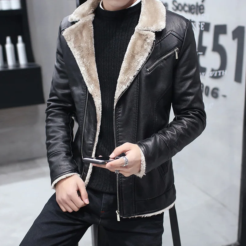 2019 зимняя новая стильная мужская меховая повседневная куртка Мужская модная
