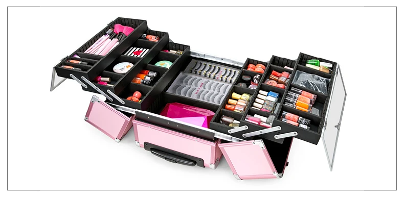 Алюминиевый складной органайзер для ювелирных изделий косметический чехол