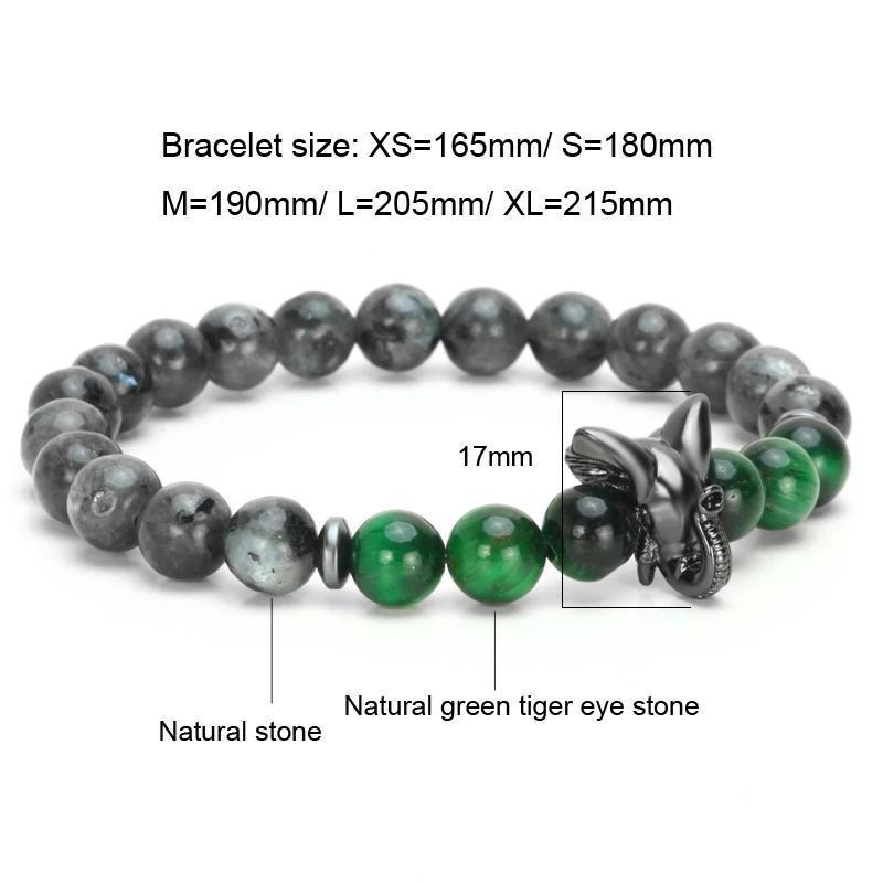 Mcllroy бусины из натурального камня браслет для мужчин ручной работы 8 мм медный