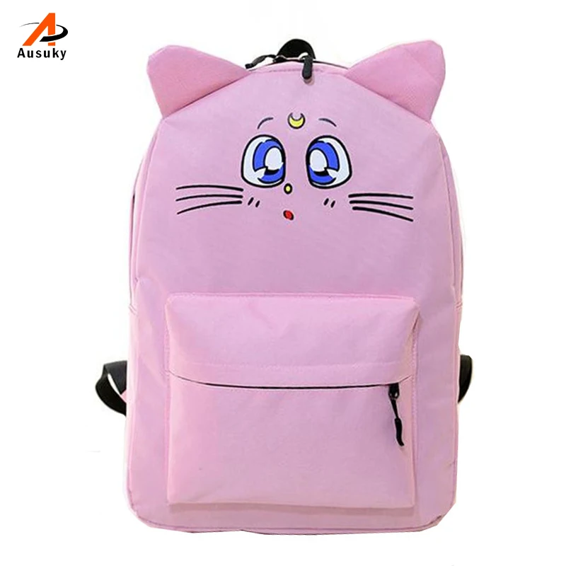 Дизайнерский японский Рюкзак Kawaii Cat рюкзаки с ушами Сейлор Мун модная школьная