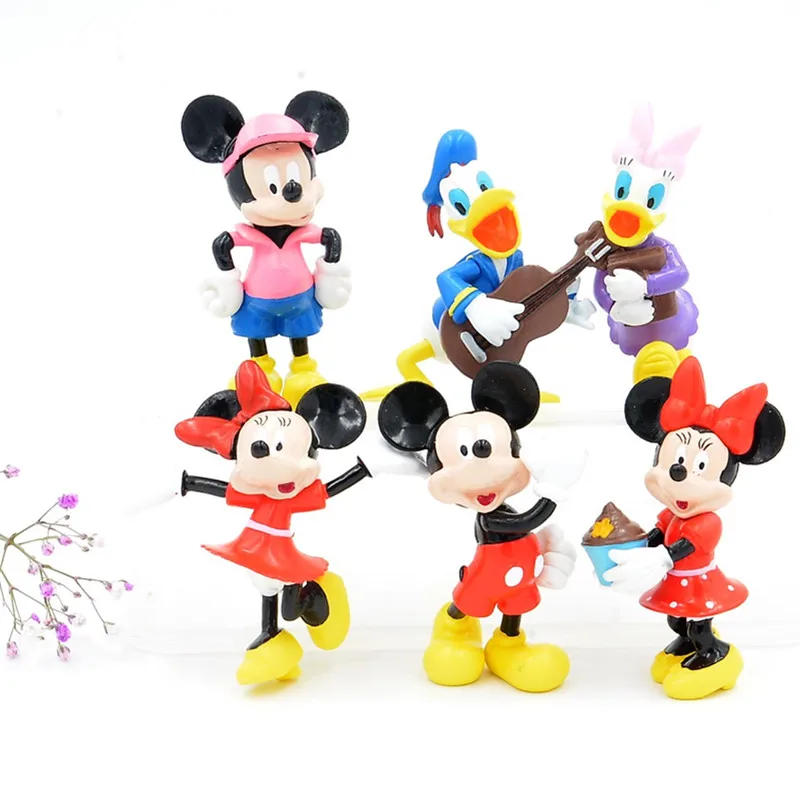 Игрушки для детей 6 шт./компл. 8 см Микки Маус Минни Дональд Дак|pvc action figure|donald duckfigure