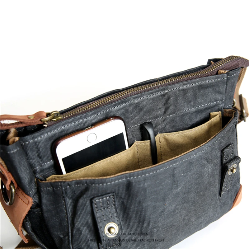 Мужская сумка-мессенджер LEACOOL многофункциональная Холщовая Сумка через плечо |