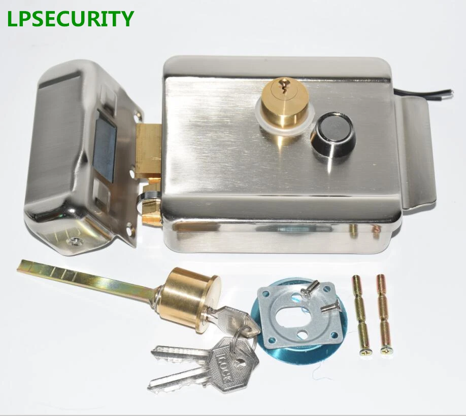 LPSECURITY электрический электронный дверной замок для дверного звонка домофон система безопасности доступа с аварийной ручкой