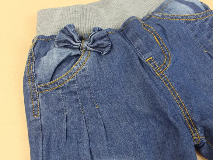 Оптовая продажа 6 шт./лот джинсы для маленьких девочек сезон осень-зима теплые