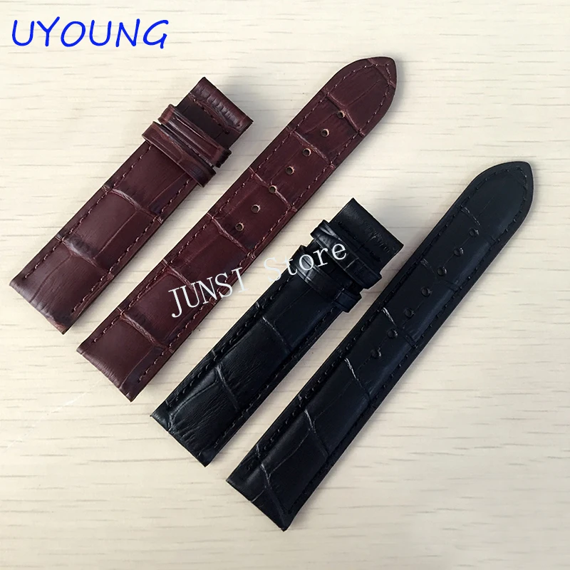 19*18mm Genuine Leather Watchband For tissot T17|T461|T041\T041 watch band Black Watch accessories For PRC200 Strap Bracelet