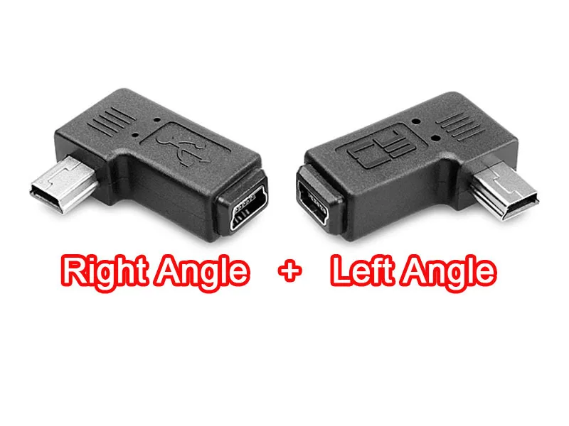 1 пара правый + левый угол направления 90 градусов 5Pin Mini USB B папа к женскому M/F