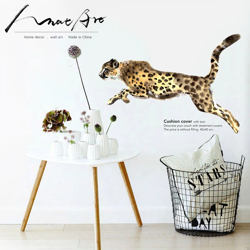 

Animal wall stickers Leopard Watercolour Print Sticker Wall Art Poster Now Home Decor Accessories Living room