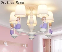 cartoon creative mermaid princess chandelier girl bedroom princess room childrens room lamp european creative led chandelier