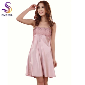 Ночная сорочка на бретелях-спагетти, Новая женская домашняя одежда, набор для отдыха, кружевная Шелковая пижама с вышивкой, черная, красная, темно-синяя