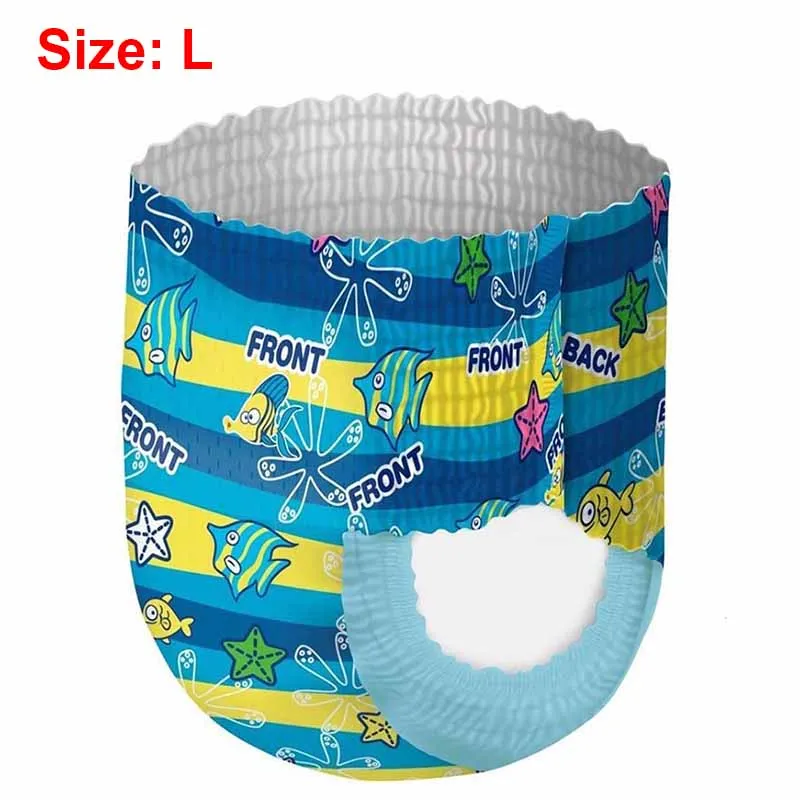 Boy L Baby Swim Disposable Diapers Panties Adjustable Waterproof Cloth Swimming Pant Boys Girls Leakproof Nappies Pool Trunks - Цвет: Boy L