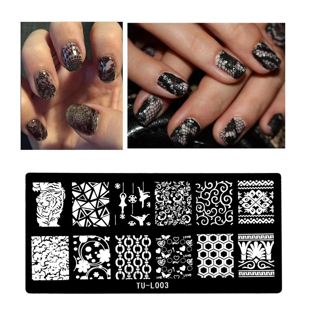 Трафарет для ногтей штамповки пластины шаблон DIY Художественный штамп с