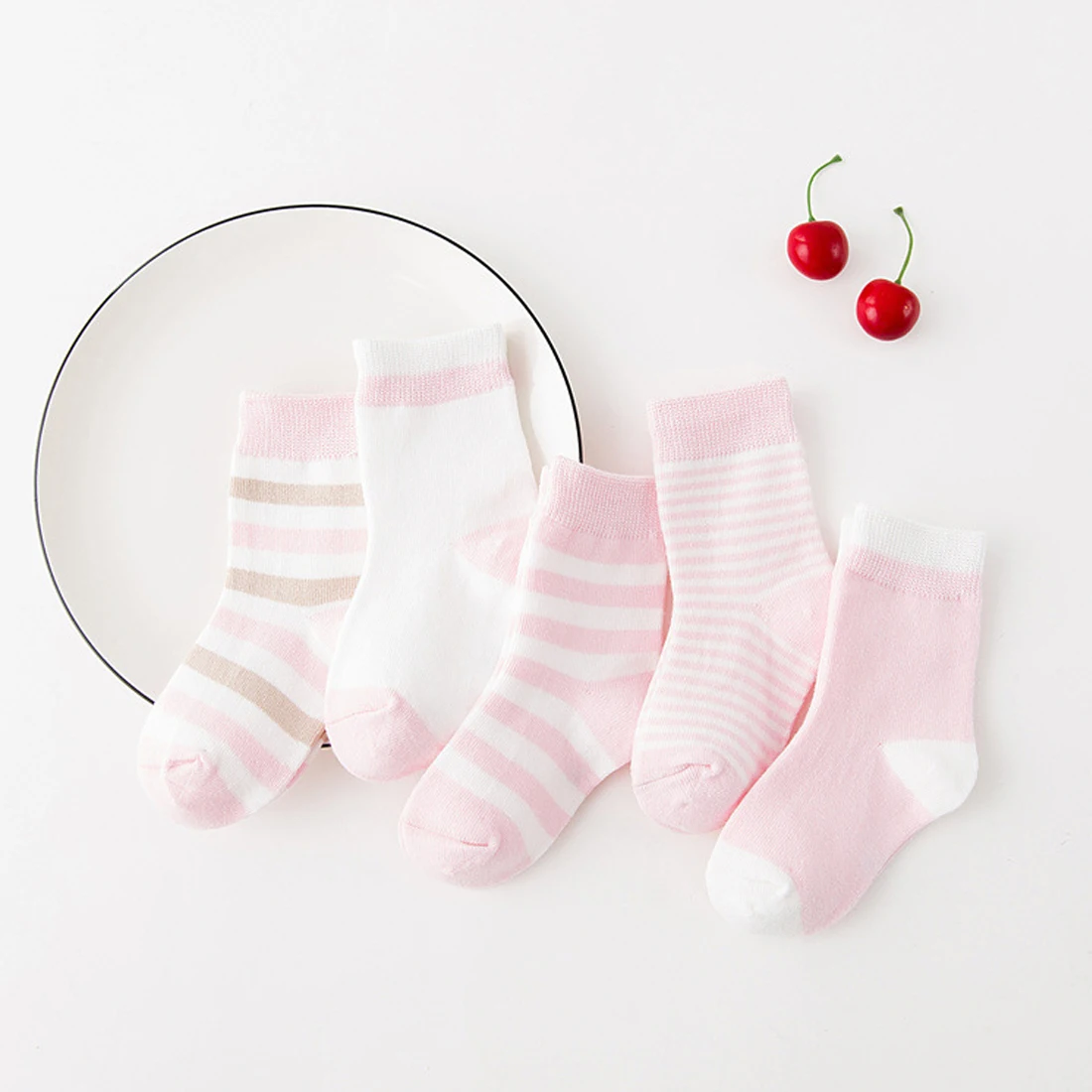 Дети Мальчики Девочки одноцветное хлопок носки экипажа 5 шт малыша бесшовные до