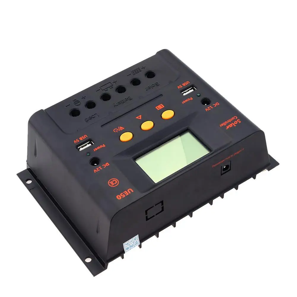 Новый PWM 60A Солнечный контроллер 48 в ЖК-дисплей USB 5 DC 12 В Гибкая солнечная панель