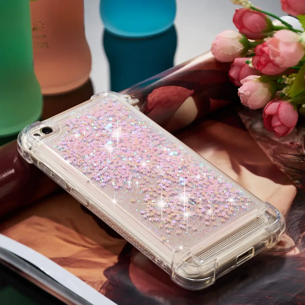 Блестящий чехол со звездами для Xiaomi Redmi A5 5A Redmi5A жидкий зыбучий песок Мягкий ТПУ