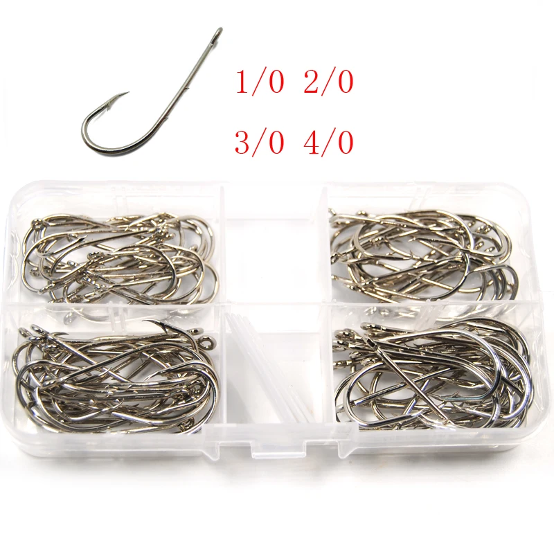 

[80pcs/Set] Bait Holder Hook Combo Long Shank Baitholder Chemical Sharpened Worm Live Bait Hooks Saltwater Fishing Tackle