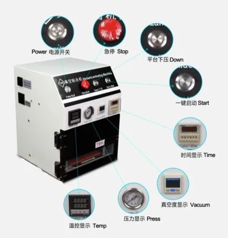 OCA аппарат для ламинирования и удаления пузырьков ЖК-дисплей в сборе ламинатор