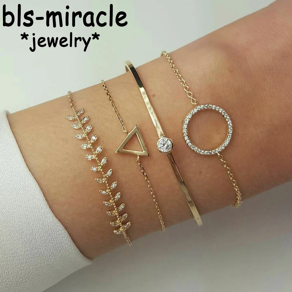 Женский Набор браслетов Bls-miracle 4 шт./компл. богемные браслеты с подвесками в виде