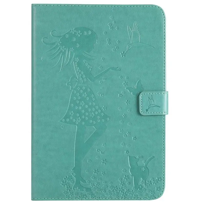 Девочка и Кот Стенд кожаный чехол для Samsung Galaxy Tab A A6 10.1 2016 T585 T580 SM-T585 T580N SM-T580
