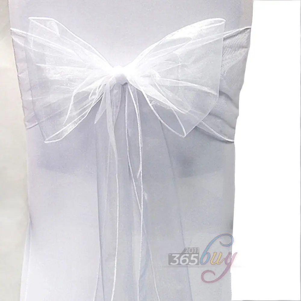

[ Fly Eagle ] #3 very nice white 10PCS Organza Chair Sashes Bow free shipping