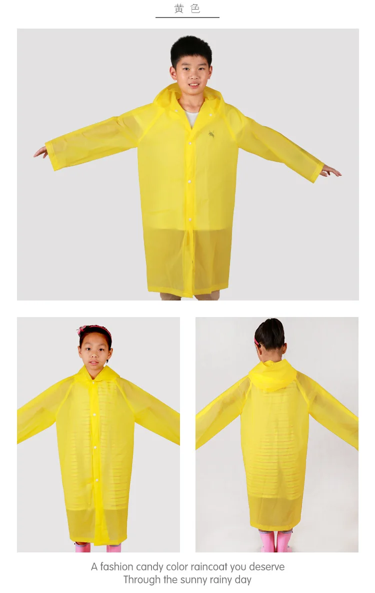 EVA Solid Kids Waterproof Raincoat Hooded Hiking Children's Rainwear Wind Resistant Rain Poncho For Children | Дом и сад