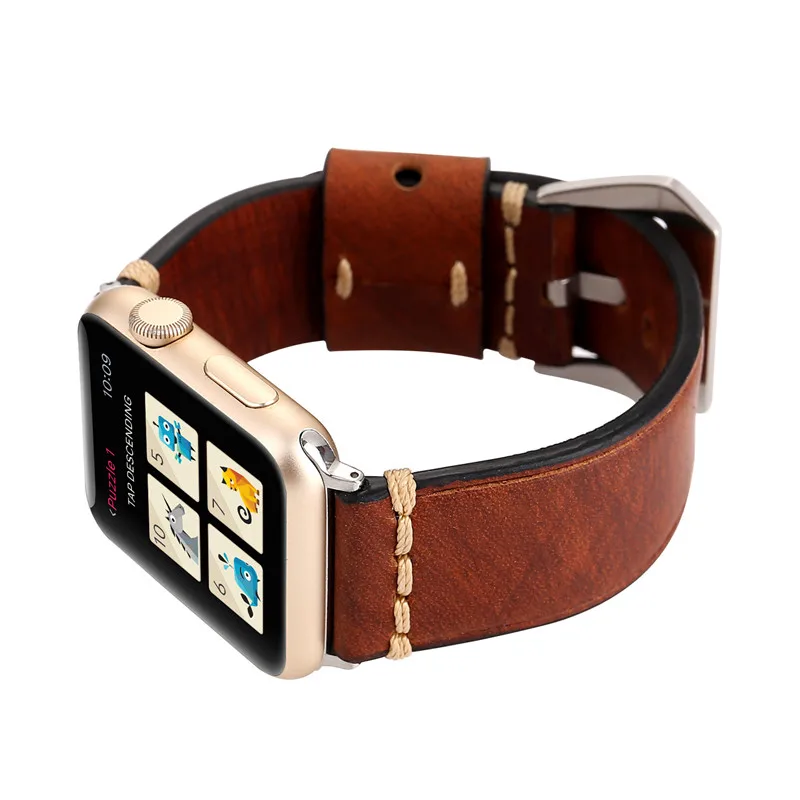 

New for Apple Watch Strap for apple watch 34/42MM leather strap retro headband leather strap