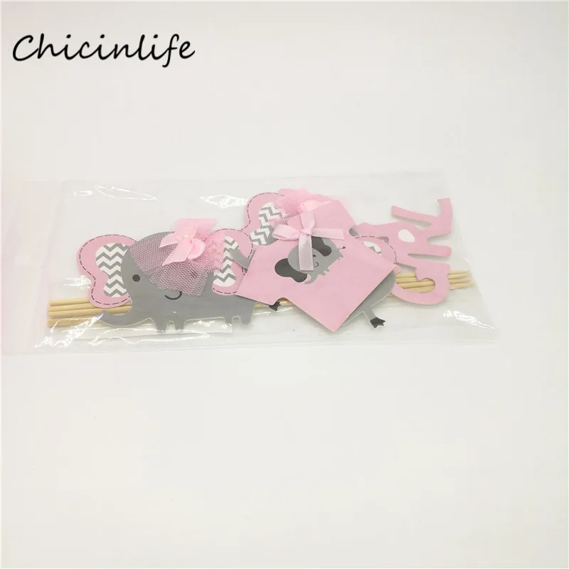 Chicinlife 4pcs Elephant It s a boy girl торт Topper Baby Shower детский день рождения украшение торта