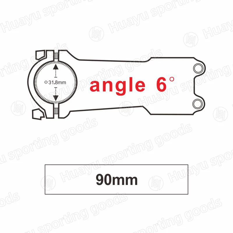 6 angle x 90mm Велосипедный стержень из углеродного волокна для велосипеда, стояк для велосипеда MTB дорожный велосипед 31,8 мм угол 6/17 Bicicleta Tallo Bicicleta potencia - Цвет: 6 angle x 90mm