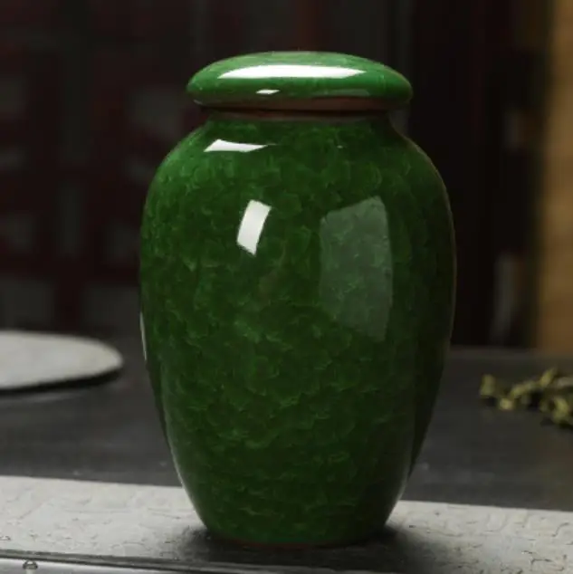 Dark Green Небольшой лаконичный керамический ледяной ящик для чая, мини контейнер для хранения, чайная банка, герметичный контейнер для конфет и чая, аксессуары - Цвет: Dark Green