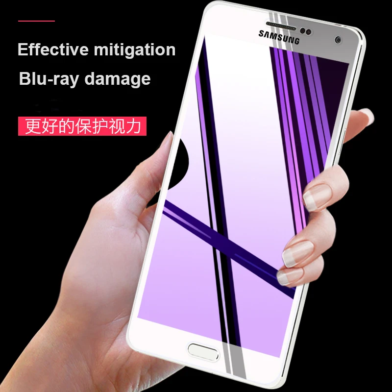 Для samsung a7 2018 стеклянная пленка 3D покрытие экрана анти-синий HD для galaxy note 8 9