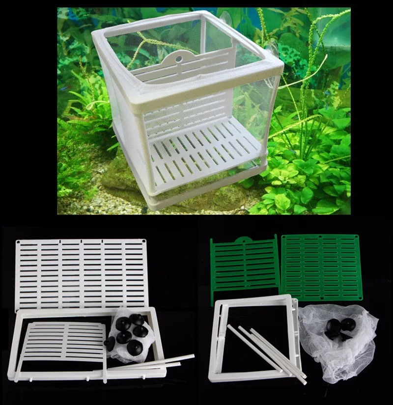 New Fishing Net Breeder Aquarium Fish Tank Fry Breeding Hatchery Partition Case Kit Plastic and gauze | Дом и сад