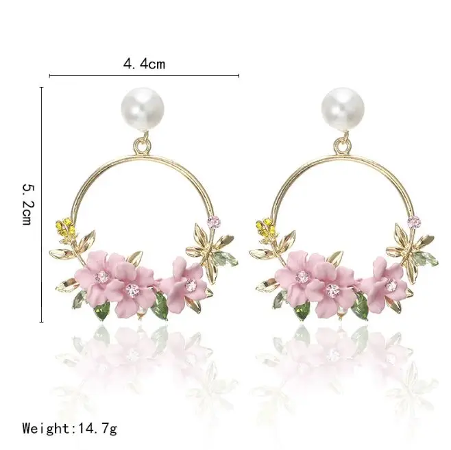Женские серьги-подвески с жемчугом и цветами | Украшения аксессуары