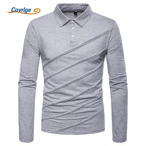 Мужская рубашка-поло с длинным рукавом, на осеньзиму