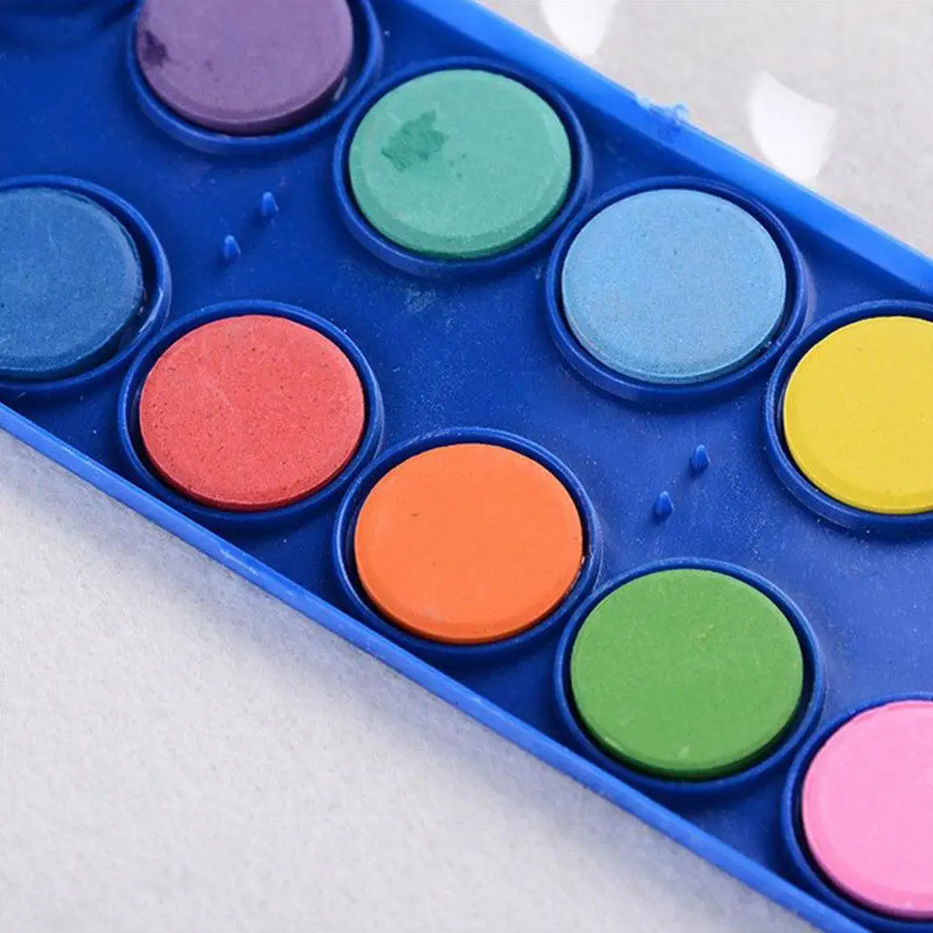 12 цветов портативный сплошной акварель в порошке детская живопись 2 1 см/0 8 дюймов