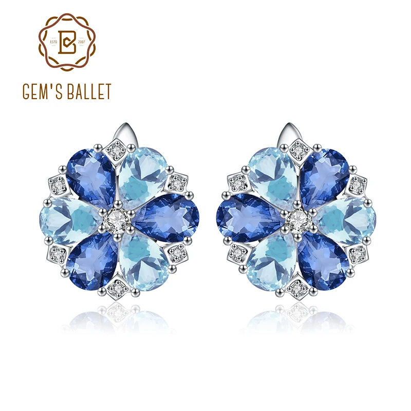 Женские серьги пусеты GEM'S BALLET модные из стерлингового серебра 925 пробы с