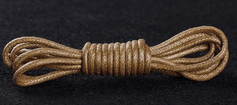 Khaki 1 пара из вощеного хлопка круглые шнурки кожаная обувь Водонепроницаемый шнурки Для мужчин ботинки martin шнурки шнурке - Цвет: Khaki