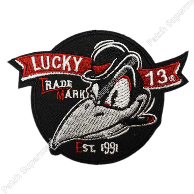 4,2" LUCKY THIRTEEN 13 BIG AL BIRD мотоциклетный хот-родом Панк Байкер патч панк аппликация в стиле рокабилли вышитая железная нашивка