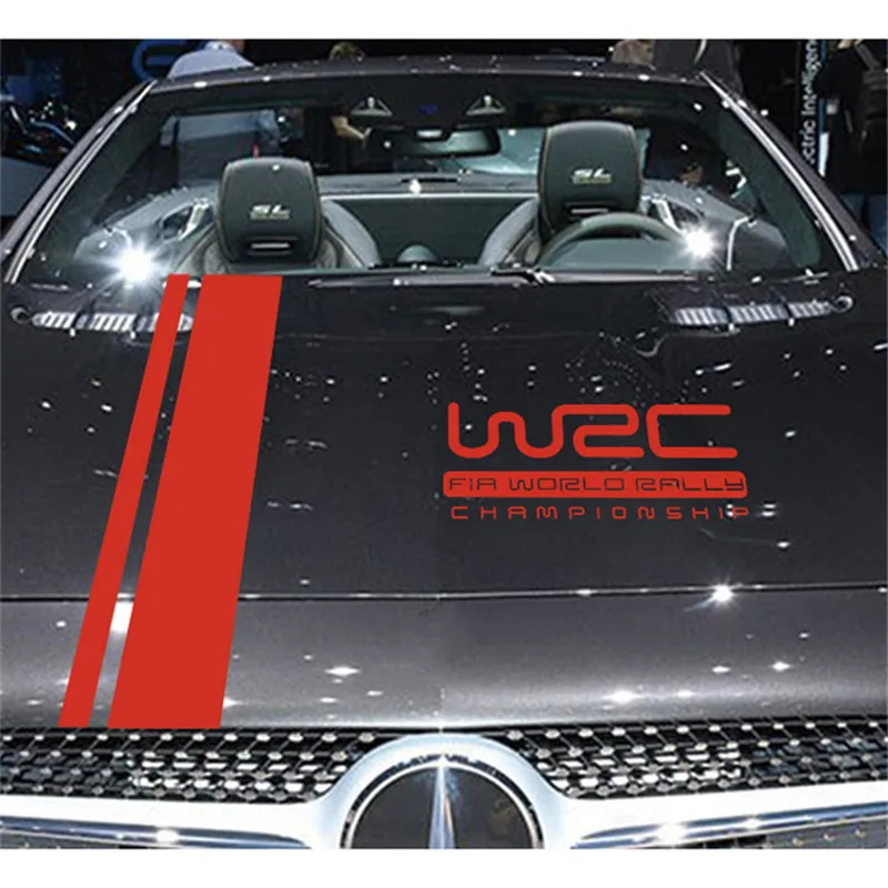 WRC капот стикер полосы виниловые покрытия для автомобилей гоночных видов спорта наклейка голова автомобиля Наклейка аксессуары общего назначения автомобиль паста - Название цвета: Красный