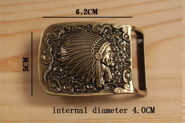 

High quality Fine Copper Indian Head embossed Brass belt Buckle