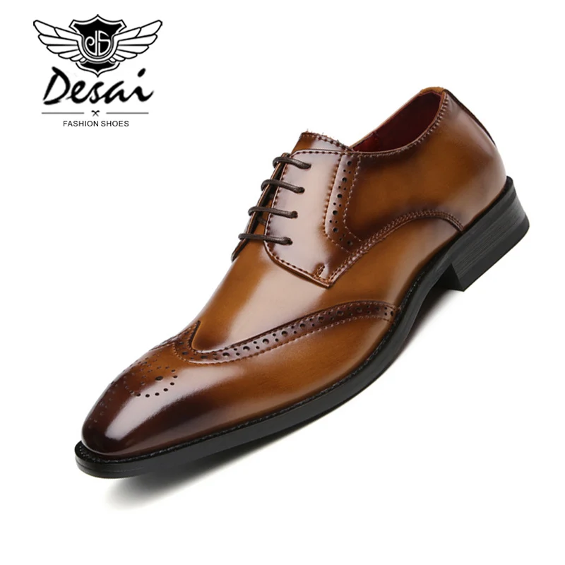 Мужские модельные туфли из натуральной кожи с острым носком европейский размер